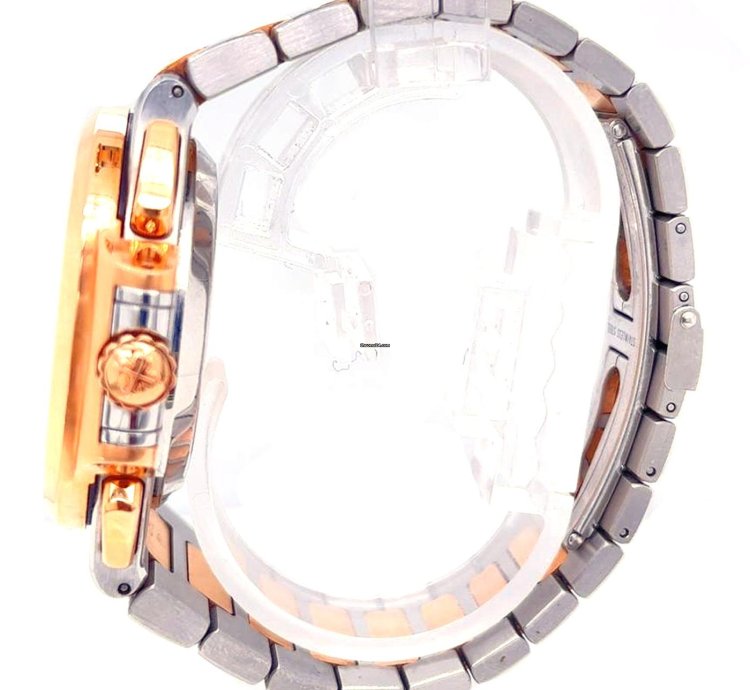 Patek Philippe Nautilus Rose Gold Stainless Steel Blue Dial Mens Watch 5980 1ar