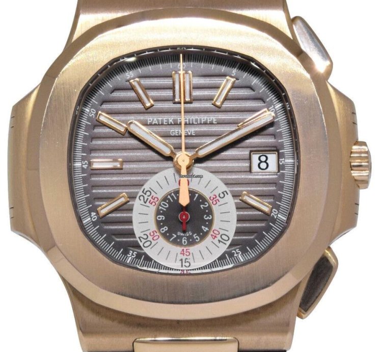 Patek Philippe Nautilus Sealed 5980 Nautilus Chronograph 18k Rg Chocolate 15 5980r