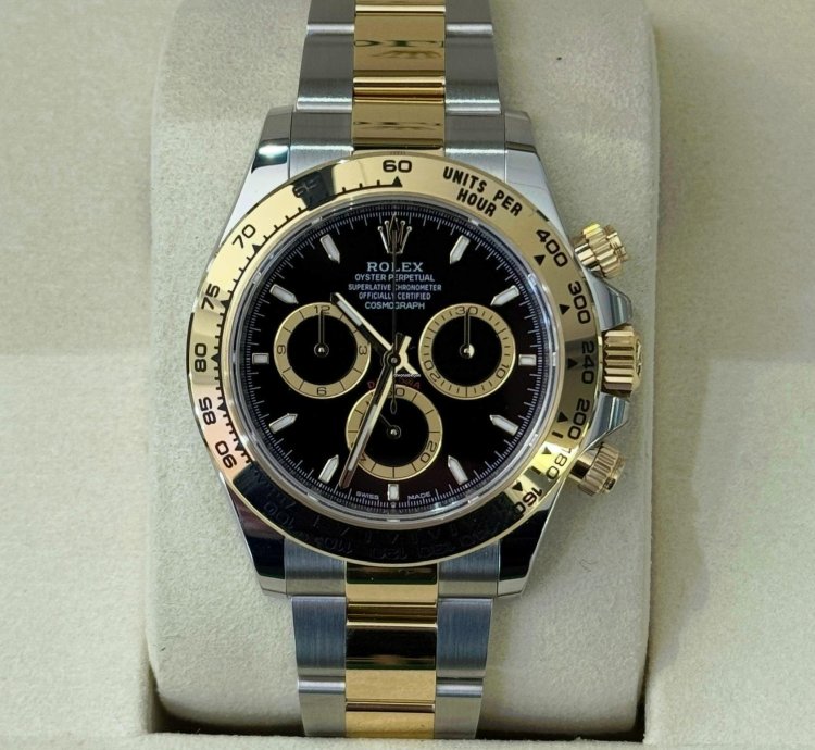 Rolex Daytona Nuovo 2025 Quadrante Nero Acciaio Oro Quadrante Champagne Full Set Con Documenti
