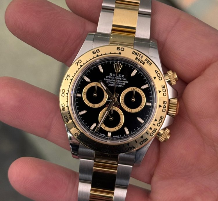 Rolex Daytona Nuovo 2025 Quadrante Nero Acciaio Oro Quadrante Champagne Full Set Con Documenti