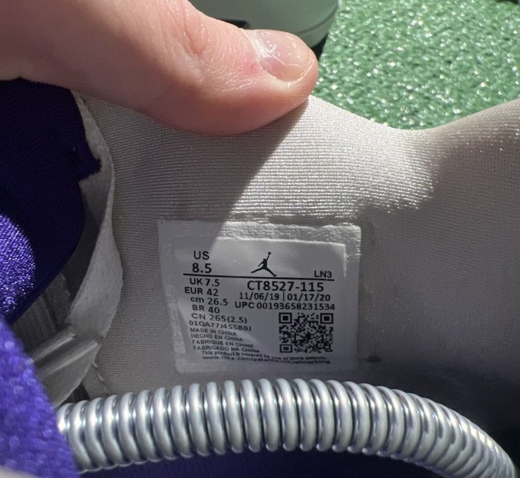 Jordan 4 Metallic Purple Size 8 5 2020