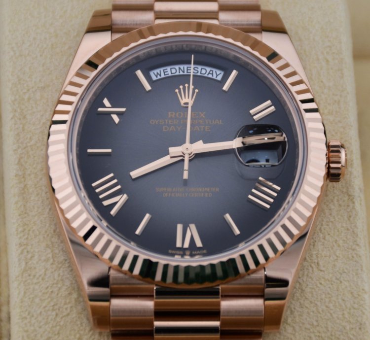 Rolex Day-date 40 Slate Ombr Dial Full Rose Gold 2024 New Release