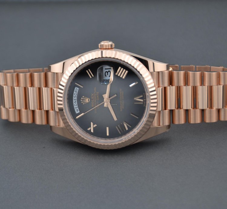 Rolex Day-date 40 Slate Ombr Dial Full Rose Gold 2024 New Release