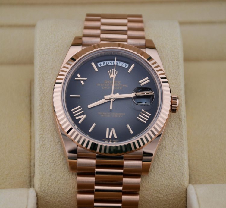 Rolex Day-date 40 Slate Ombr Dial Full Rose Gold 2024 New Release