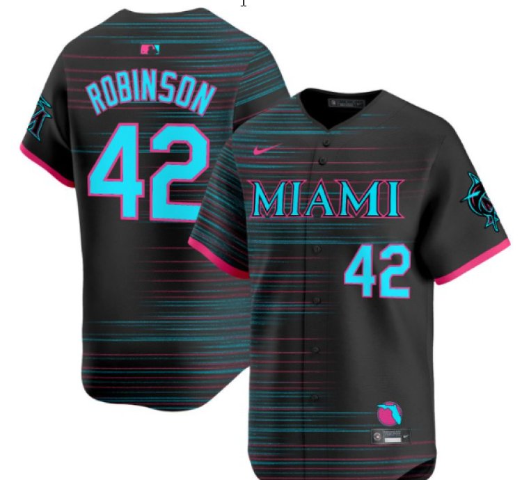 Jackie Robinson Jersey 42 Miami Marlins 2025 City Connect Vapor Premier Limited Stitched