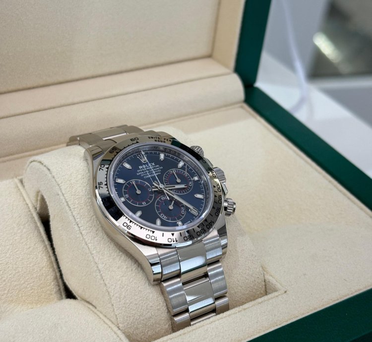 Rolex Daytona Oro Bianco Nuovo 2023 Quadrante Blu Full Set Con Documenti Scatola Rolex