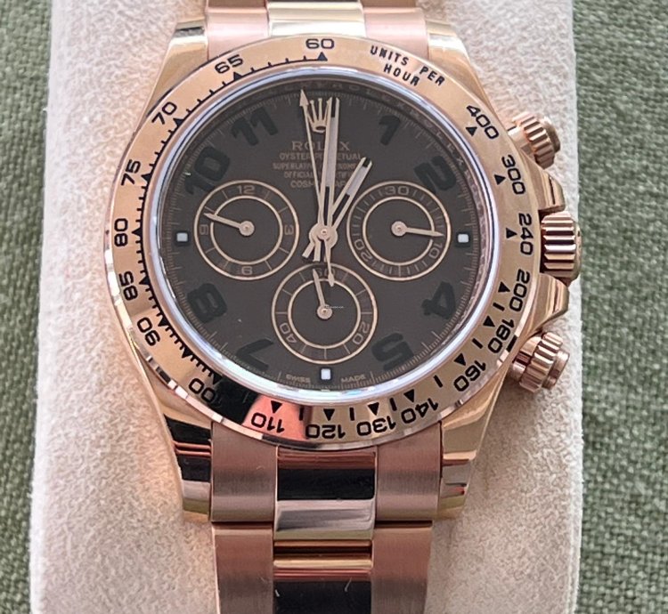 Rolex Daytona Oro Rosado Cuadrante Chocolate Arabe