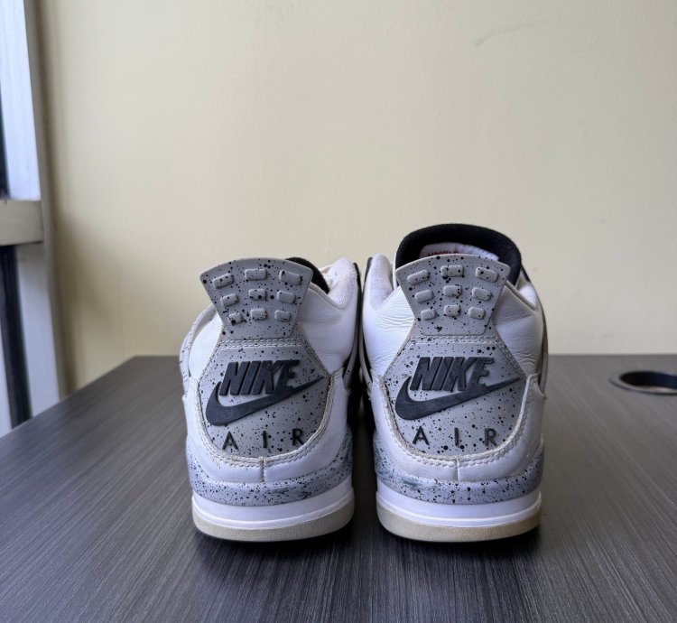 2015 Men Nike Air Jordan Iv 4 White Cement Fire Red Grey