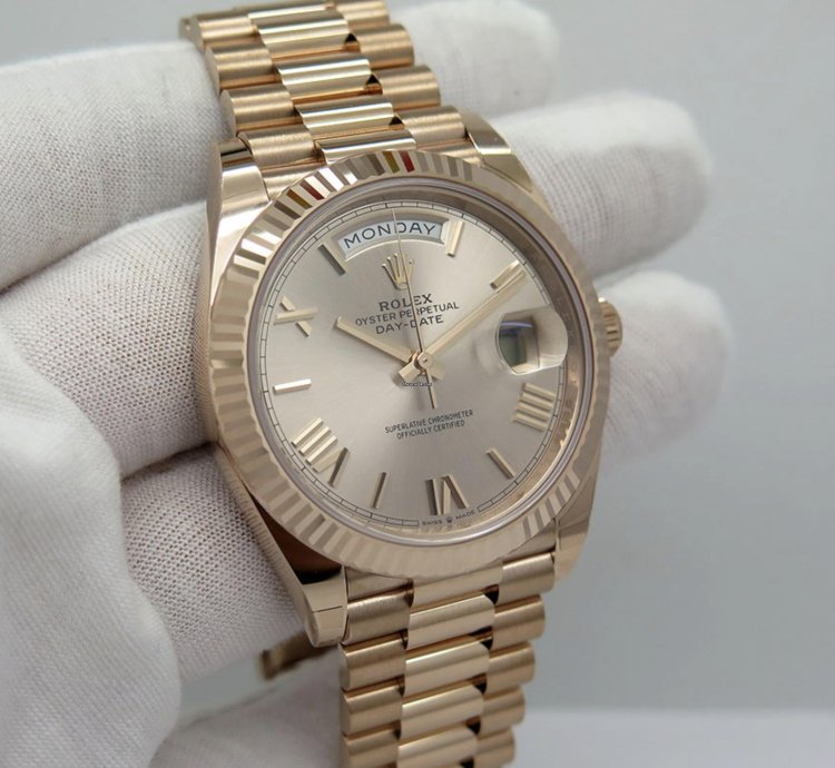 Rolex Day-date 40 Sundust 2024 Neu Everose Full Set