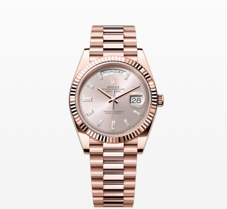 Rolex Day-date 40 Sundust Baguette Diamond Dial Unworn