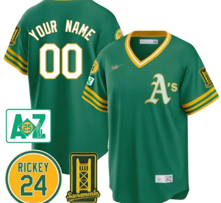 Custom Oakland Athletics Jersey 2025 Sacramento Rickey Henderson Stitched Throwback