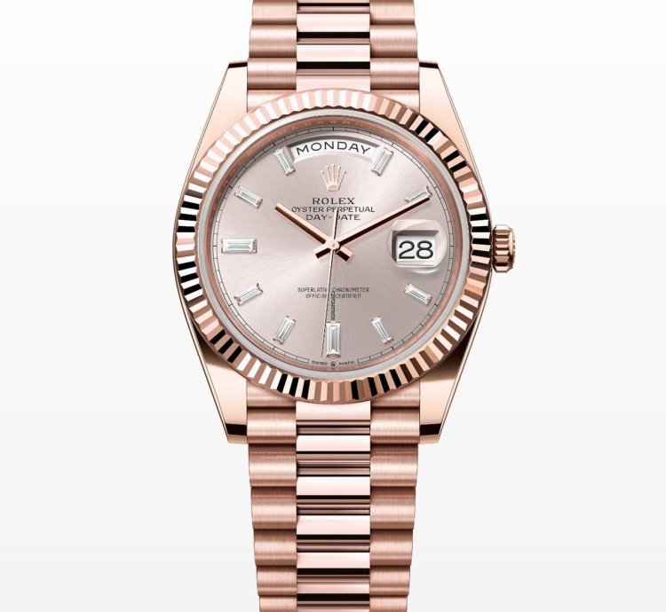 Rolex Day-date 40 Sundust Diamond Baguette Dial Unworn