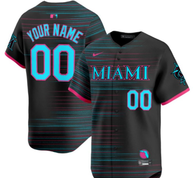 Custom Miami Marlins Jersey 2025 City Connect Vapor Premier Limited - All Stitched
