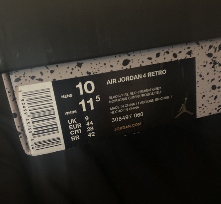 Jordan 4 Retro Bred 2019