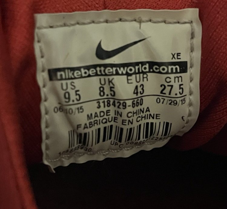 2015 Nike Air Huarache Triple Red 318429 660 Rare Vtg Sz 9 5