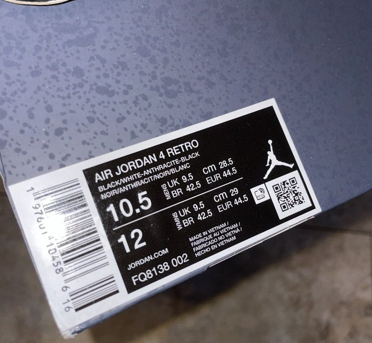 Jordan 4 Retro Fear 2024 Size 10 5
