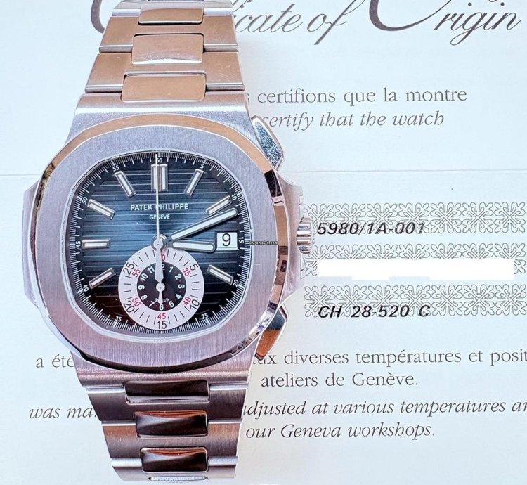 Patek Philippe Nautilus Stainless Steel Blue Dial 5980 1a-001