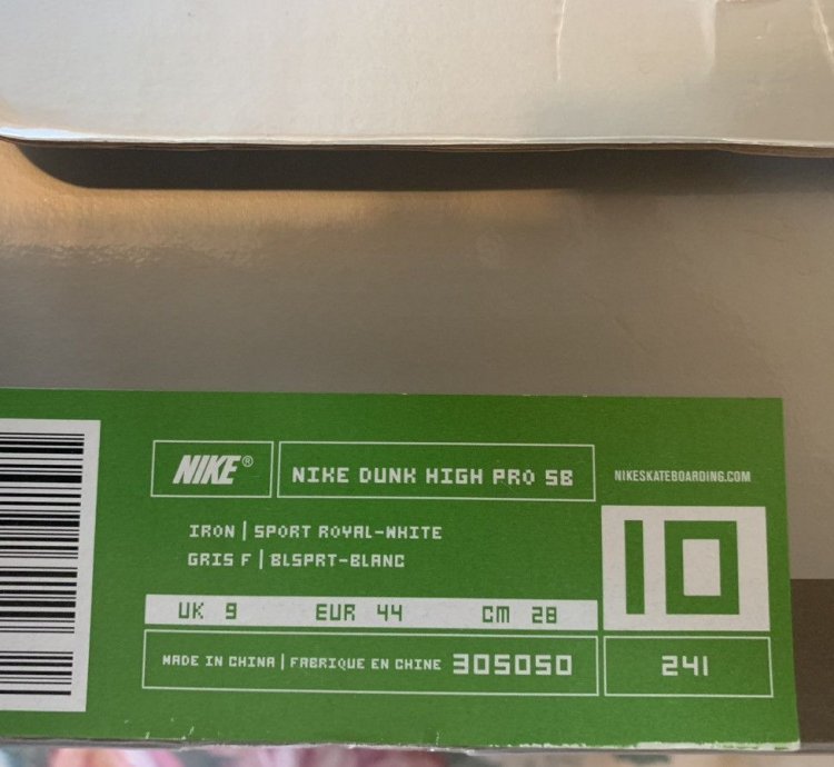 Nike Sb Dunk Hi Iron 2003 Sz 10