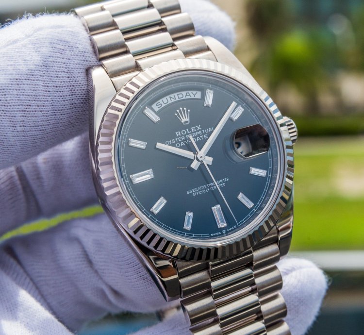 Rolex Day-date 40 Unworn 2023 Day-date 40mm 228239 Black Dial Baguette