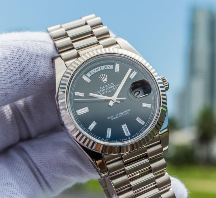 Rolex Day-date 40 Unworn 2023 Day-date 40mm 228239 Black Dial Baguette