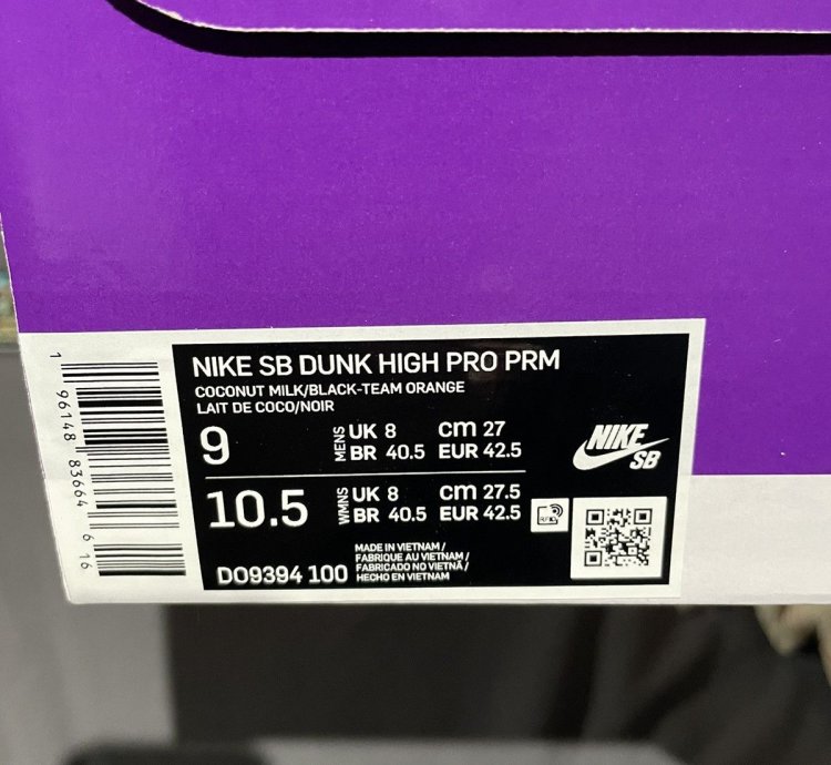 Nike Sb Dunk Hi San Francisco Giants Size 9 Men Us