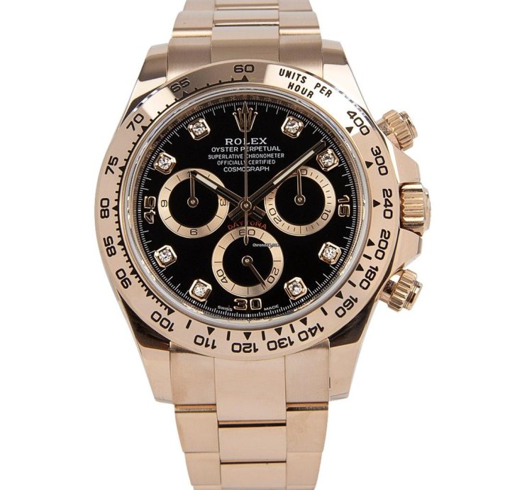 Rolex Daytona Oyster Perpetual Cosmograph Daytona Diamond Dot 18kt Everose Gold 116505
