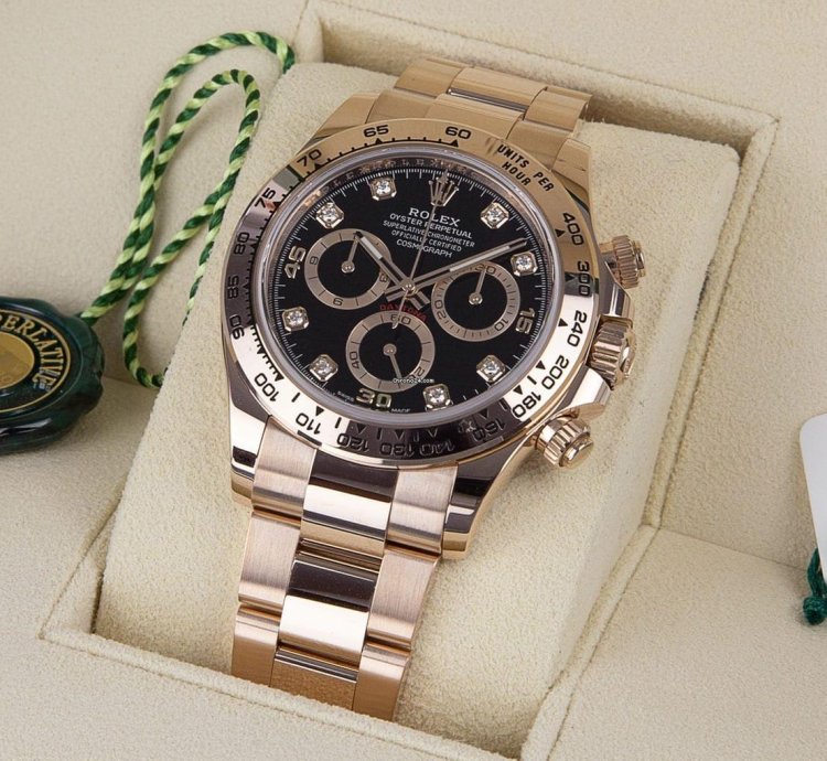 Rolex Daytona Oyster Perpetual Cosmograph Daytona Diamond Dot 18kt Everose Gold 116505