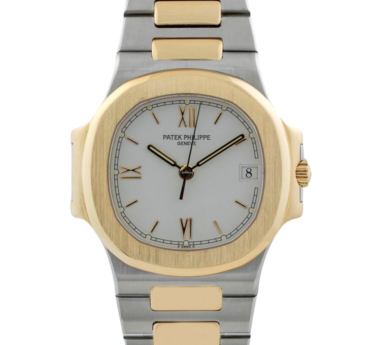 Patek Philippe Nautilus Steel 18k Gold 37mm White Dial Box Papers