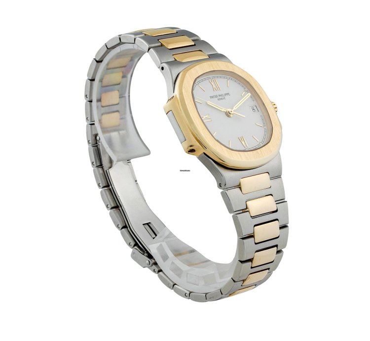Patek Philippe Nautilus Steel 18k Gold 37mm White Dial Box Papers