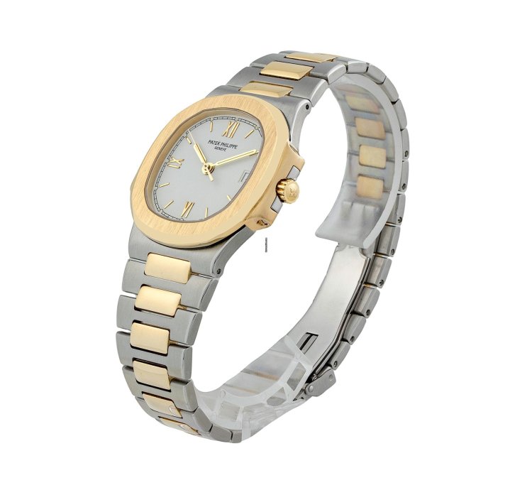 Patek Philippe Nautilus Steel 18k Gold 37mm White Dial Box Papers