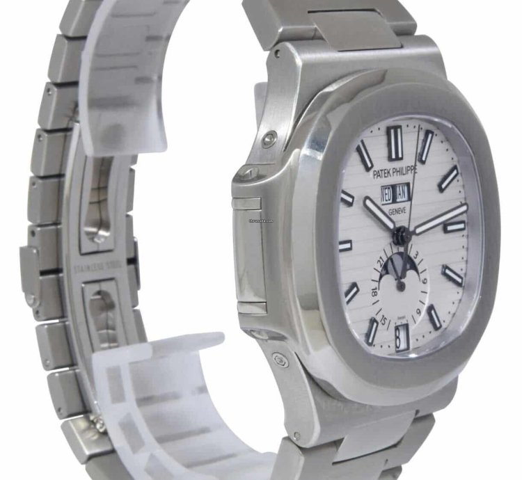 Patek Philippe Nautilus Steel Annual Calendar White Dial Watch 17 5726 1a