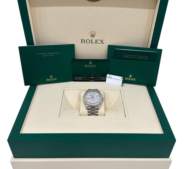 Rolex Day-date 40 Unworn 2023 Papers Rolex Day-date 40mm Meteorite Baguette Diamond 228349 Rbr
