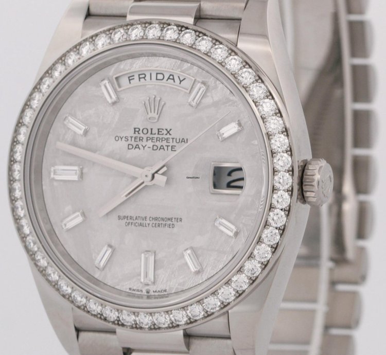 Rolex Day-date 40 Unworn 2023 Papers Rolex Day-date 40mm Meteorite Baguette Diamond 228349 Rbr