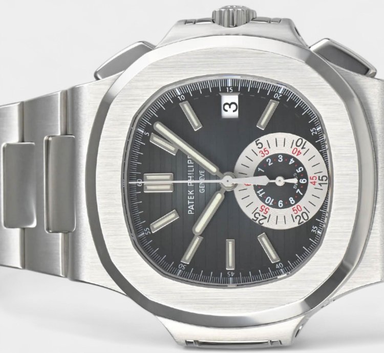 Patek Philippe Nautilus Steel Blue Date Chronograph 40 5mm Box Papers 5980 1a-001