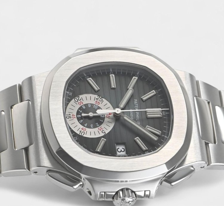 Patek Philippe Nautilus Steel Blue Date Chronograph 40 5mm Box Papers 5980 1a-001