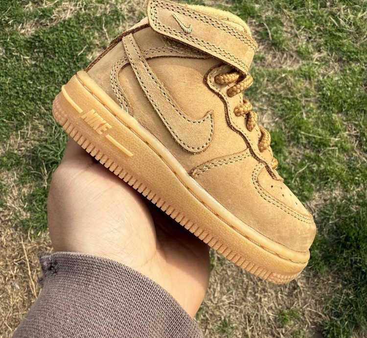 2016 Nike Air Force 1 Mid Lv8 Flax Wheat 859338-200 Td 6c