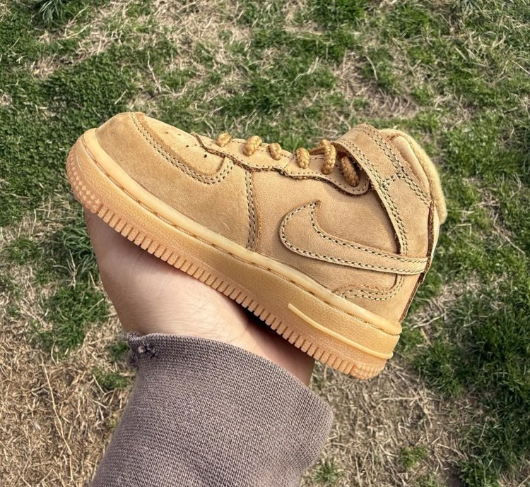 2016 Nike Air Force 1 Mid Lv8 Flax Wheat 859338-200 Td 6c
