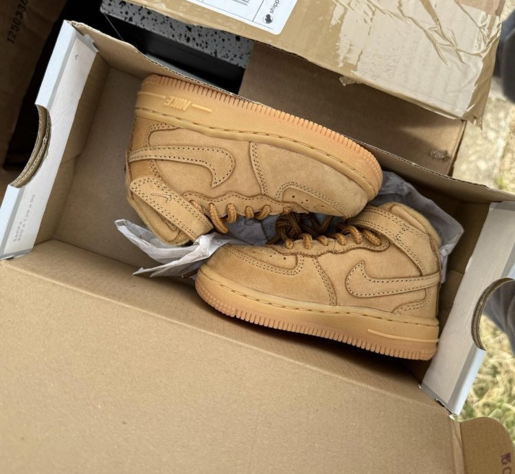 2016 Nike Air Force 1 Mid Lv8 Flax Wheat 859338-200 Td 6c