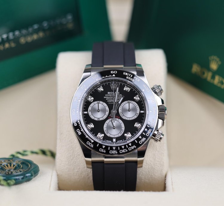 Rolex Daytona Oysterflex Wei Gold Schwarz Dia - 2023 - Lc100 - Neu Ungetragen - Fullset
