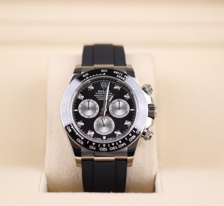Rolex Daytona Oysterflex Wei Gold Schwarz Dia - 2023 - Lc100 - Neu Ungetragen - Fullset
