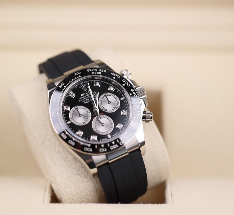 Rolex Daytona Oysterflex Wei Gold Schwarz Dia - 2023 - Lc100 - Neu Ungetragen - Fullset