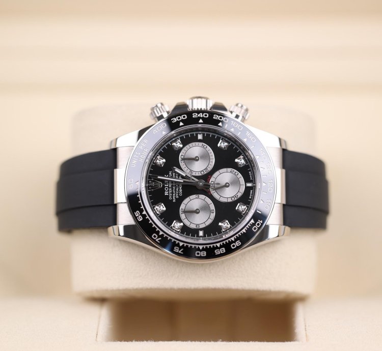 Rolex Daytona Oysterflex Wei Gold Schwarz Dia - 2023 - Lc100 - Neu Ungetragen - Fullset