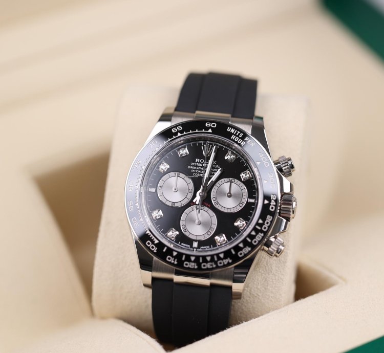 Rolex Daytona Oysterflex Wei Gold Schwarz Dia - 2023 - Lc100 - Neu Ungetragen - Fullset