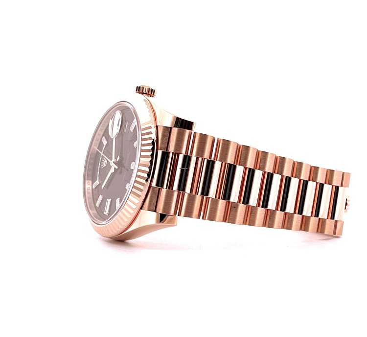 Rolex Day-date 40 Unworn Condition New Chocolate Dial Baguette Diamonds Fullset 2022