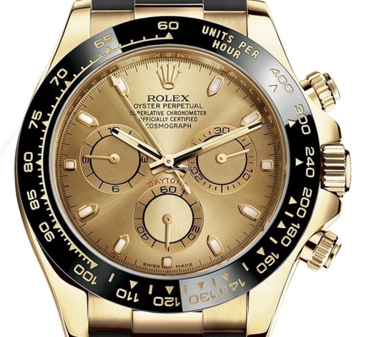 Rolex Daytona Oysterflex Yellow Gold 116518ln Champagne Dial - Unworn 2022