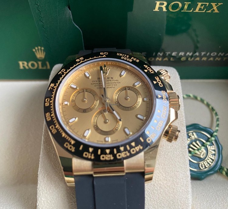 Rolex Daytona Oysterflex Yellow Gold 116518ln Champagne Dial - Unworn 2022