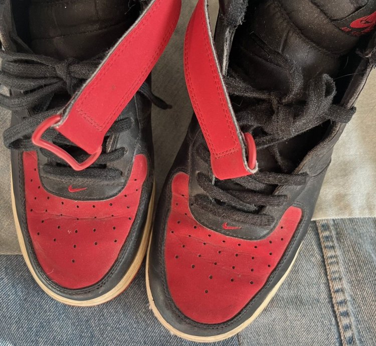 2017 Nike Air Force 1 Mid Bred Men Black Red Af1 Sz 10