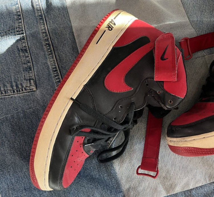 2017 Nike Air Force 1 Mid Bred Men Black Red Af1 Sz 10