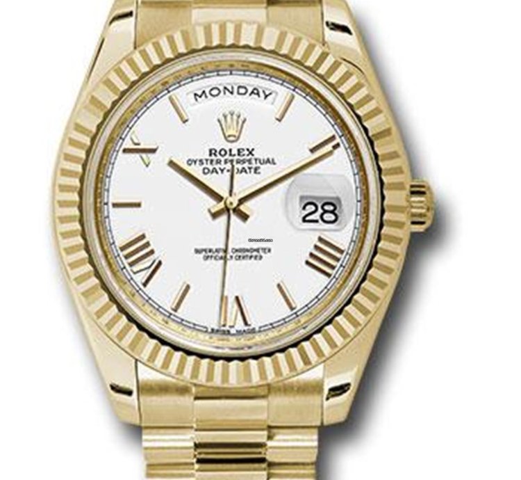 Rolex Day-date 40 Unworn Day-date 40mm 228238 President Yellow Gold Presidential Bracelet White Roman Dial