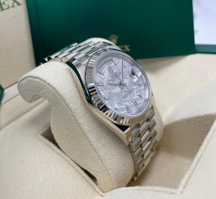 Rolex Day-date 40 Unworn Day-date 40mm 228239 White Gold Meteorite Baguette Diamond Dial President Bracelet